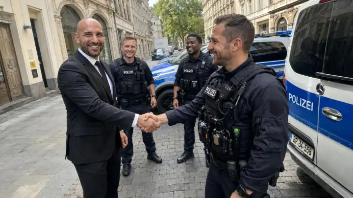 Alysis representative meeting police officers